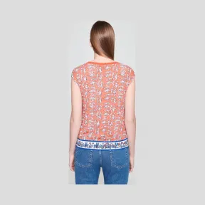 艾斯卡达/Escada 棉混纺印花针织上衣 5029780_P966