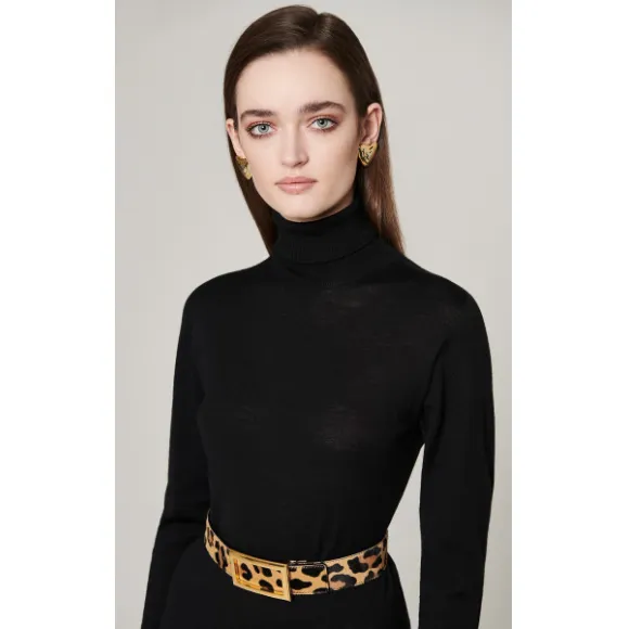 艾斯卡达/Escada 豹纹小牛毛腰带 5031701_P930