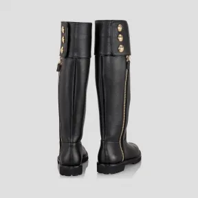 艾斯卡达/Escada 皮革及膝高筒靴 5031703_A001