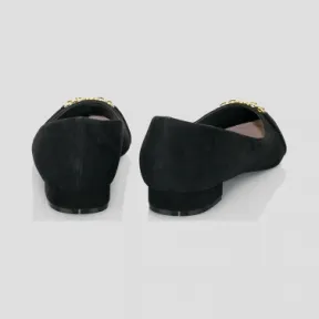 艾斯卡达/Escada 绒面缀饰平底鞋 5032793_A001