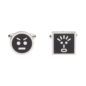 芬迪/Fendi 男士黑色CUFFLINKS金属袖扣-意大利奢侈品牌芬廸官网 7AJ083 B09 F0VD1