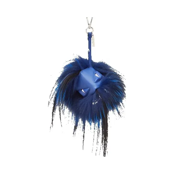 芬迪/Fendi 男士蓝色MONSTER CUBE CHARM狐狸毛挂饰 7AR398 OEE F0U9B