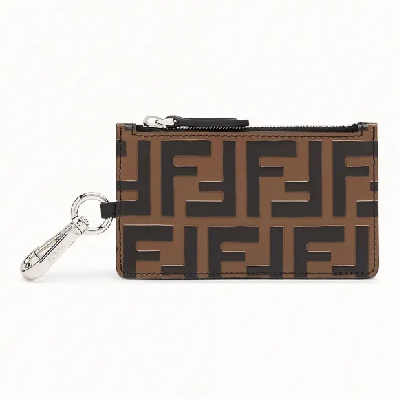 芬迪/Fendi 钥匙圈_棕色皮质卡套 7AR534 A4K 5F0H3C