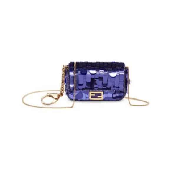 芬迪/Fendi Nano Baguette Charm - 紫色亮片挂件     7AR798A9X2F18X7