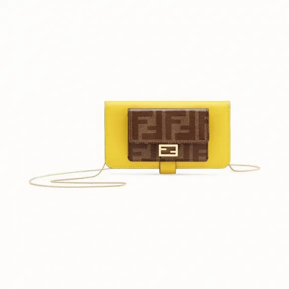 芬迪/Fendi 黄色翻盖手机壳 7AR806A9Z2F198I