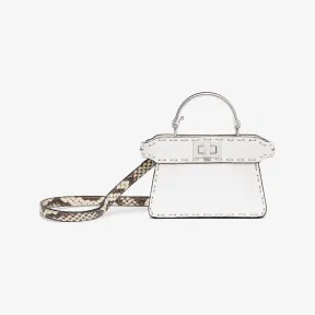 芬迪/Fendi Nano Peekaboo-白色皮革迷你手袋-女士迷你配件 7AS106AM2XF1JD9 8056582222394
