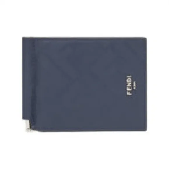 芬迪/Fendi FF卡夹 - 蓝色皮革钱夹 7M0281AJF4F1JMW