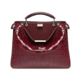 芬迪/Fendi Peekaboo ISeeU迷你号手袋-深红色鳄鱼皮手袋-男士手袋 7VA530AL8LF1IBK 8054321755776