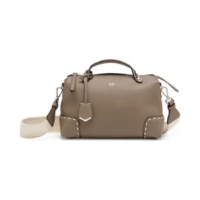 芬迪/Fendi By The Way中号手袋 - 灰色全粒面皮革Boston手袋 8BL146AH95F1F20 8056867373919