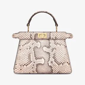 芬迪/Fendi Peekaboo ISeeU Petite-浅粉红色蟒蛇皮手袋-女士手袋 8BN335AGXQF1GL8 8056582303789