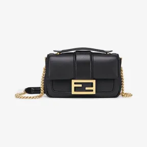 芬迪/Fendi 黑色纳帕皮革手袋 8BS045ACNXF15ZW