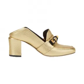 芬迪/Fendi 女士金色LOAFERS皮革鞋履 8D6380 S5M F04NE