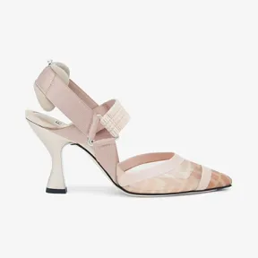 芬迪/Fendi 粉红色网眼布和裸色皮革Colibrì 8J6851A8UGF19MN