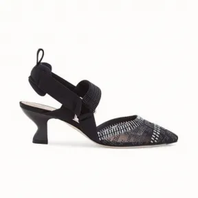 芬迪/Fendi 网眼布和黑色皮革材质Colibrì 8J6969A8UFF18RU