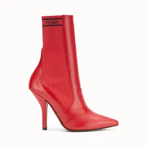 芬迪/Fendi 靴子_红色皮革短靴 8T6645 A1G EF10C2