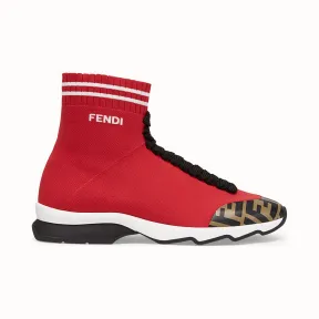 芬迪/Fendi 运动鞋_红色织物运动靴 8T6835 A62 2F15EO