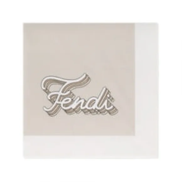 芬迪/Fendi 婴儿毯-米色针织婴儿毯，带有Fendi刺绣  BUJ2088RAF19J5