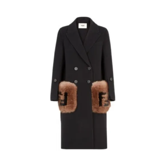 芬迪/Fendi 外套_黑色羊毛外套 FF8521 A5G OF0GME