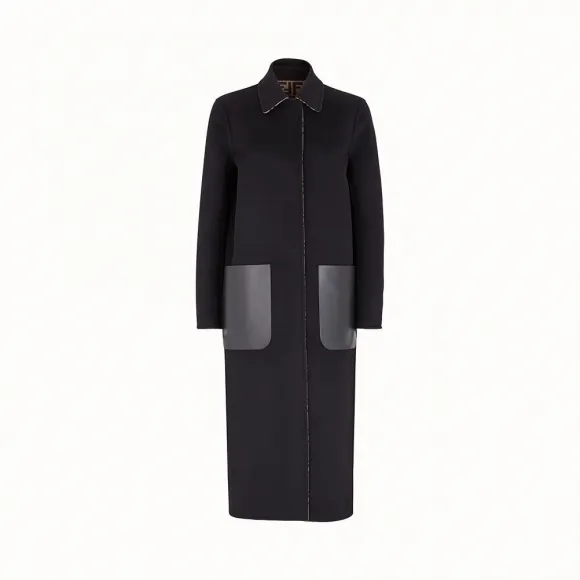 芬迪/Fendi 外套_黑色羊毛外套 FF8674 A5H DF0GME