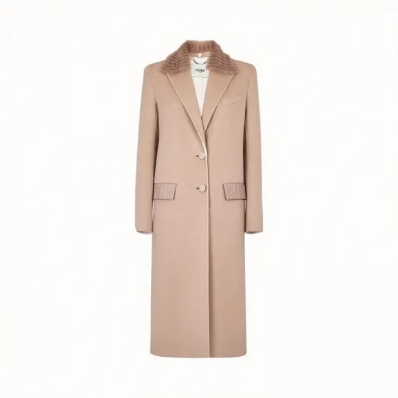 芬迪/Fendi 米色羊绒外套 FF8716W18F19EK