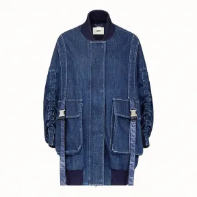 芬迪/Fendi 飞行员外套_蓝色棉质飞行员外套 FLF548 A7W HF0QA2