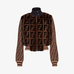 芬迪/Fendi 飞行员外套_镶饰貂皮和针织布料飞行员外套 FNE16F A1Q IF0GGE