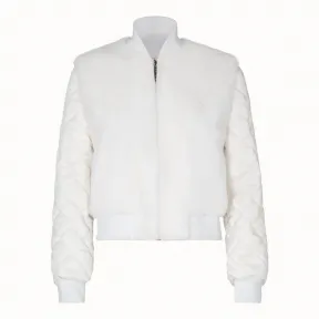 芬迪/Fendi 飞行员外套_白色布料与皮草飞行员外套 FNE49G A3F 9F0ZNM