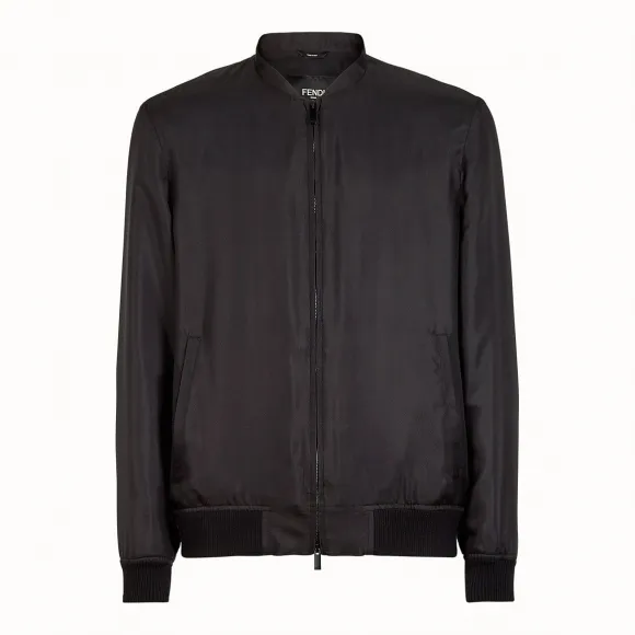 芬迪/Fendi 飞行员外套_黑色真丝飞行员外套 FW0599 A51 4F0QA1