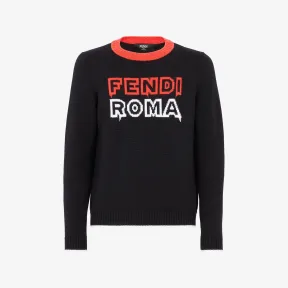 芬迪/Fendi 套头衫-黑色针织套头衫-男士针织衫 FZX034ANG2F0QA1 8056582875835