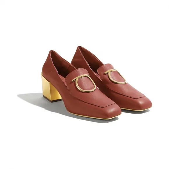 菲拉格慕/Salvatore Ferragamo 镜面处理鞋跟乐福鞋 01N498_714119