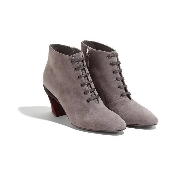 菲拉格慕/Salvatore Ferragamo 系带雕塑造型鞋跟踝靴 01Q334_720244
