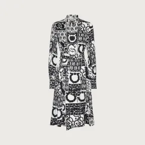 菲拉格慕/Salvatore Ferragamo 桑蚕丝提花连衣裙 136427-750630-750630