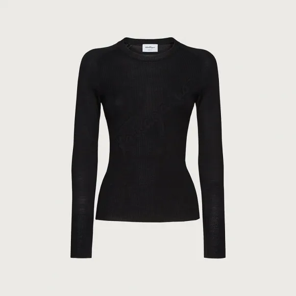 菲拉格慕/Salvatore Ferragamo 标志性圆领套头衫 - 服装 110385-743065