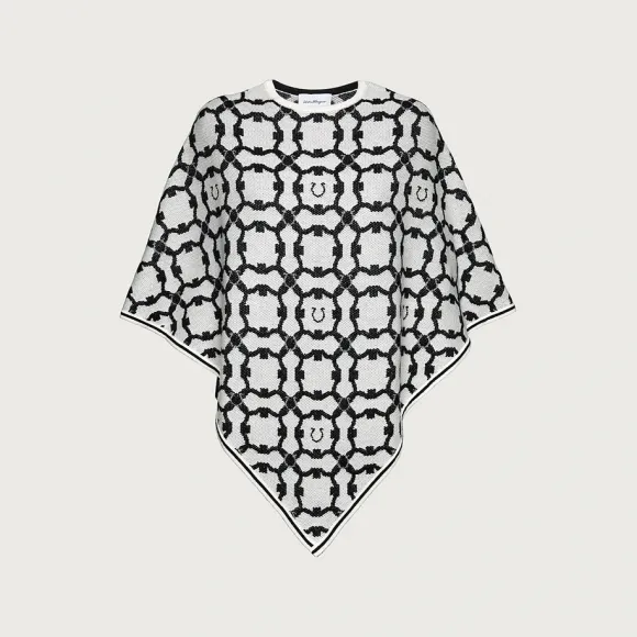 菲拉格慕/Salvatore Ferragamo Gancini Galore 双面披风 - 丝绸和配饰 110191-743647
