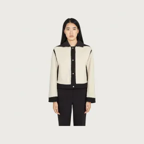 菲拉格慕/Salvatore Ferragamo 剪羊毛拼接夹克 - 成衣 136487-752050