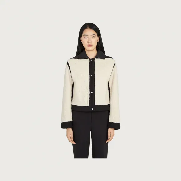 菲拉格慕/Salvatore Ferragamo 剪羊毛拼接夹克 - 成衣 136487-752050