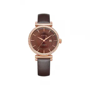 飞亚达/Fiyta 印系列 玫瑰金色、精钢 34MM 自动机械机芯 女表 LA850001.PKKD