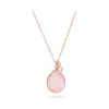 化石/Fossil 泪珠形粉色半宝石短项链 JF02840791