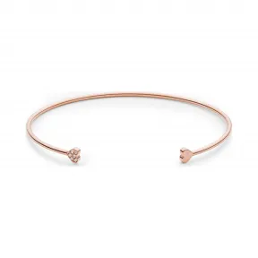 化石/Fossil 心形玫瑰金色不锈钢开口手镯 JF02855791