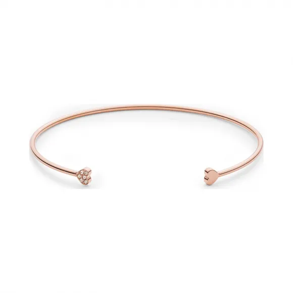 化石/Fossil 心形玫瑰金色不锈钢开口手镯 JF02855791