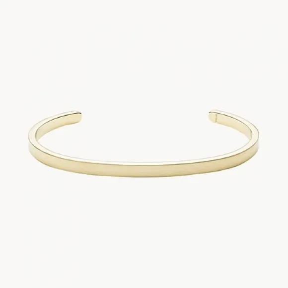 化石/Fossil Modern Americana Gold-Tone Stainless Steel Cuff Bracelet JF03449710