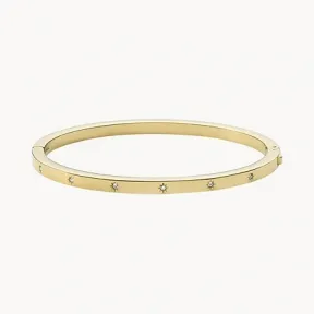化石/Fossil Sutton Shine Bright Gold-Tone Stainless Steel Cuff Bracelet JF03872710