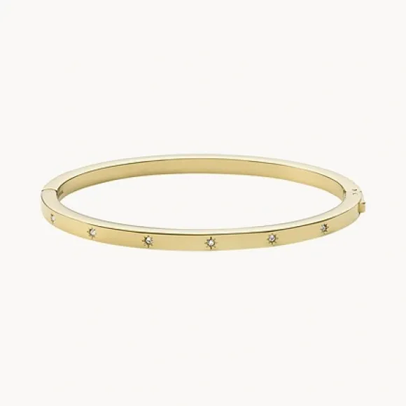 化石/Fossil Sutton Shine Bright Gold-Tone Stainless Steel Cuff Bracelet JF03872710