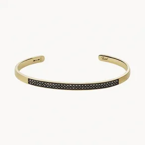 化石/Fossil Dress Gilded Gold-Tone Stainless Steel Cuff Bracelet JF03926710