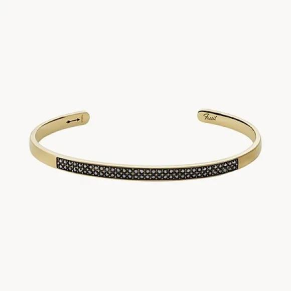 化石/Fossil Dress Gilded Gold-Tone Stainless Steel Cuff Bracelet JF03926710