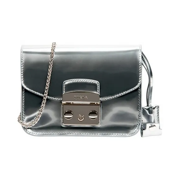 芙拉/Furla METROPOLIS 金属色 具有闪光效果的粒状小牛皮 迷你手袋 793919
