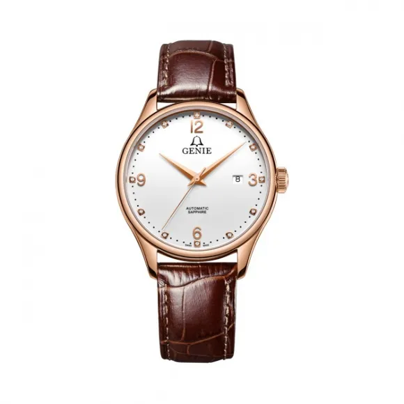 爵尼/Genie 经典约翰系列 316L精钢 41mm 自动机械机芯 男表 GNQ-T1843M-LWR