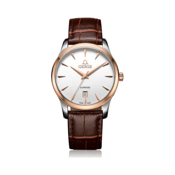 爵尼/Genie 卓林系列 316L精钢 39mm 石英机芯 男表 GNQ-T2014M-LQR