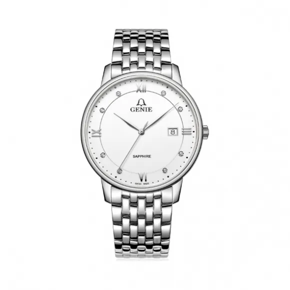 爵尼/Genie 维纳斯系列 316L精钢 40mm 石英机芯 男表 GNQ-T2027M-W