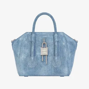纪梵希/Givenchy 女士 迷你 Antigona Lock 水洗牛仔布手袋 3617012078414